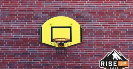 ball and basket in a wall