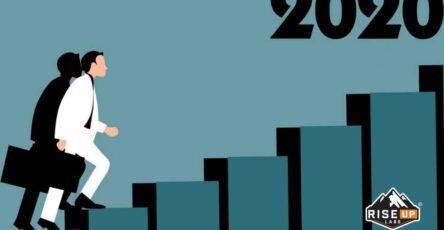 man going up in the stairs in the year 2020