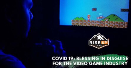 a boy watching game on tv