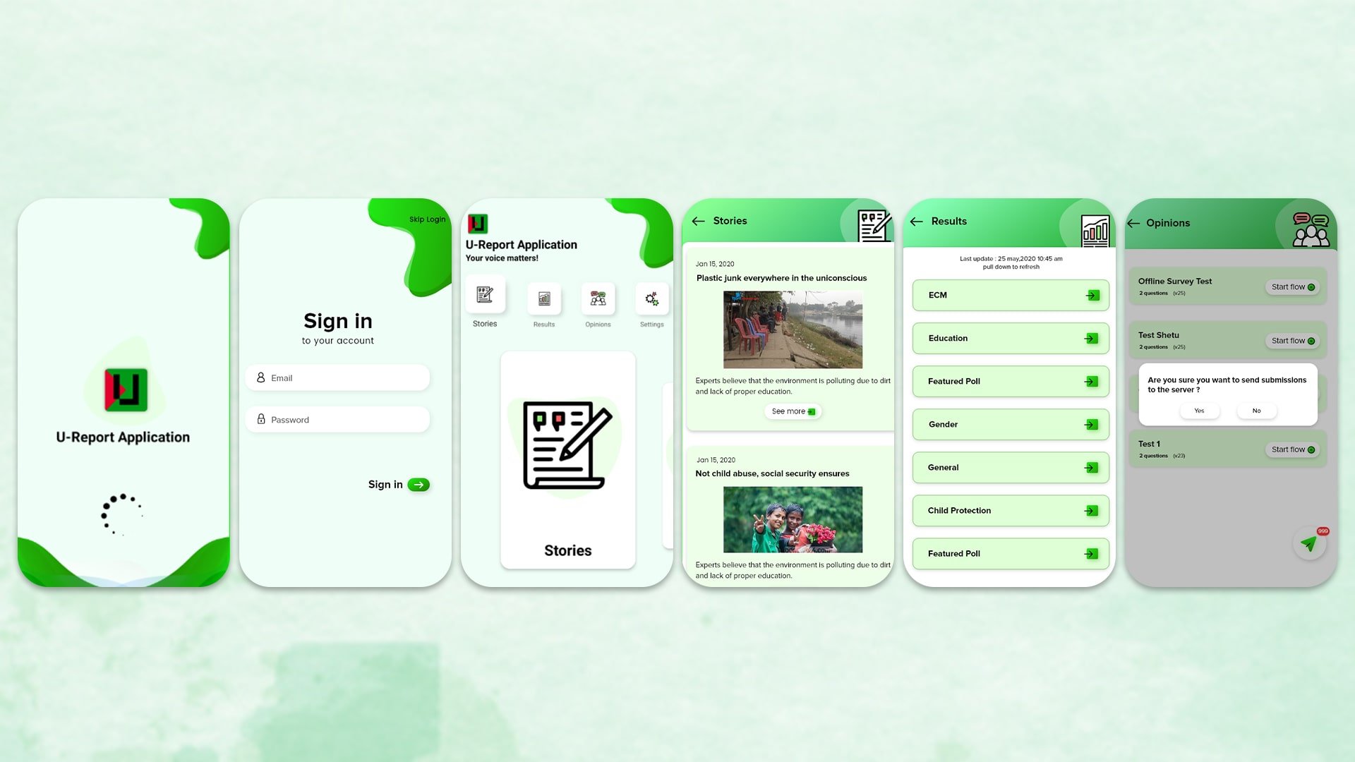 U Report Application User Manual Interface