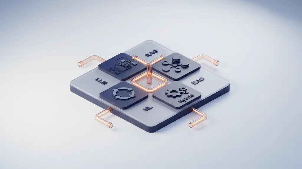 AI Stack Comparison Matrix: LLM vs RAG vs ML vs Hybrid (Table & Visual Map)