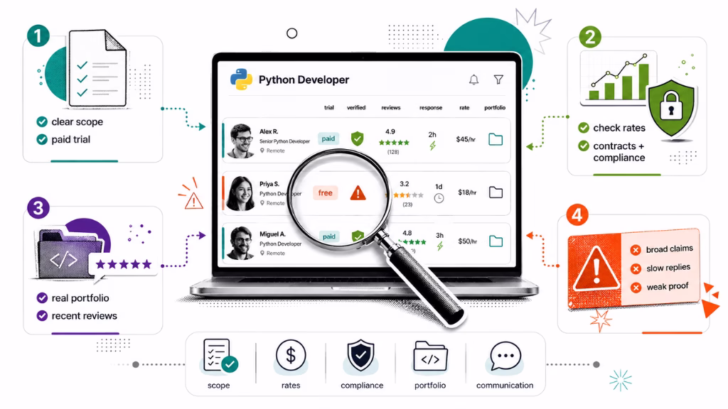 What Are Common Mistakes & Red Flags When Hiring Python Developers Online?