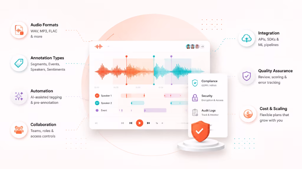 Core Evaluation Criteria for Audio Annotation Platforms